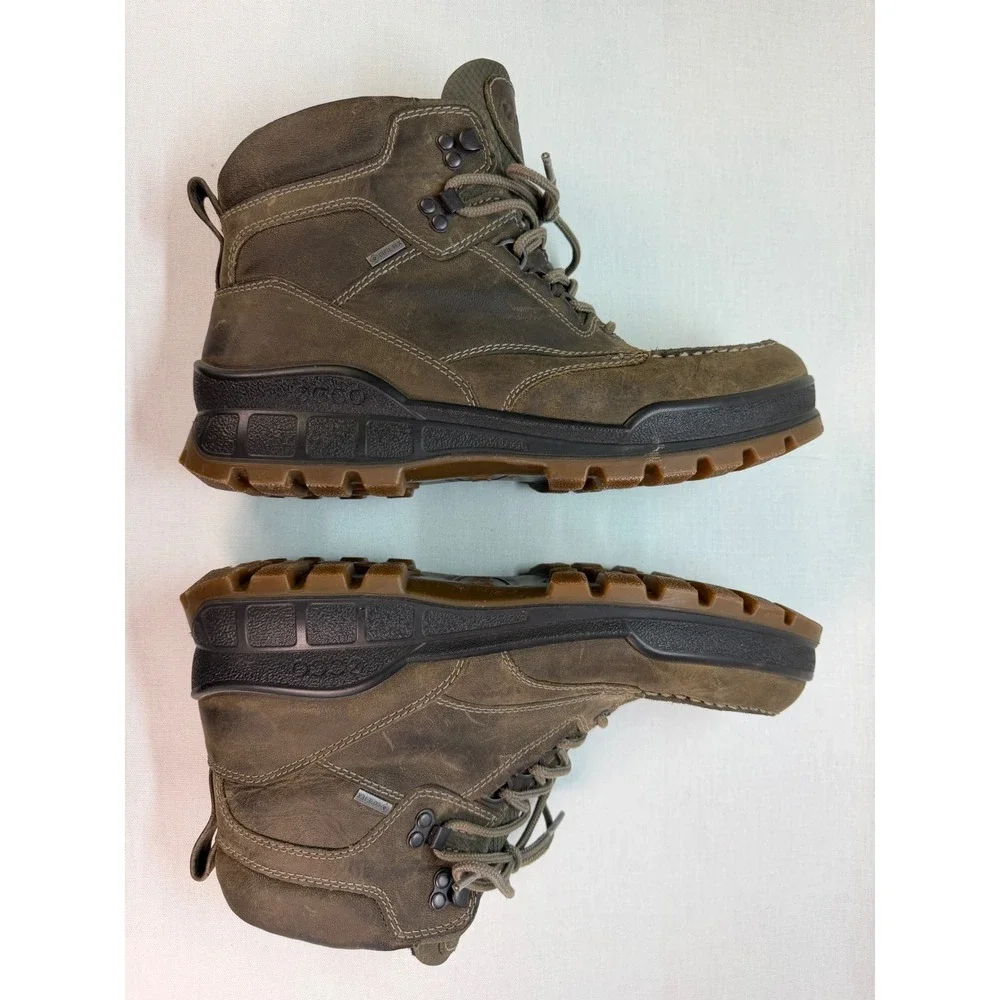 ECCO Track 25 High Gore-Tex Boots Mens 12 Brown Leather Waterproof 831814-01543
